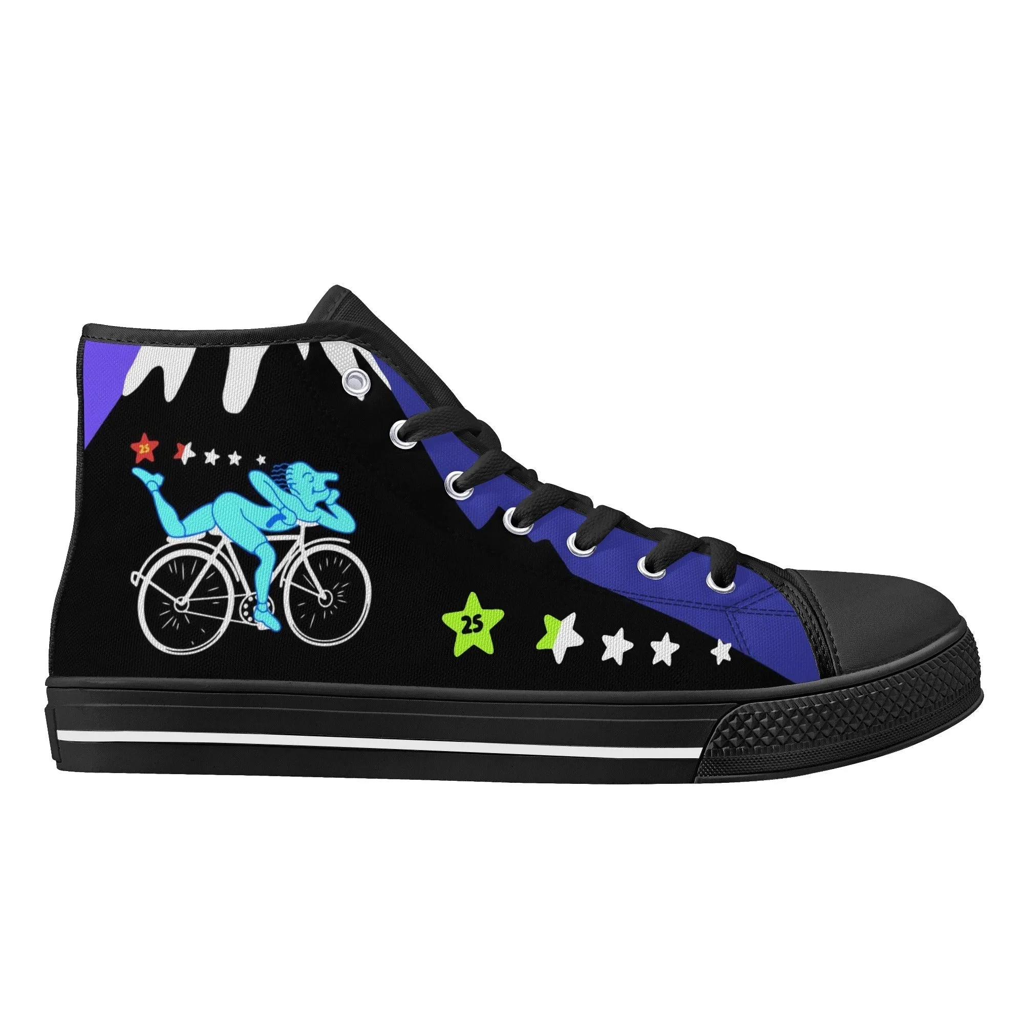 Albert Hofmann High Top Canvas Sneakers Night Bike Ride
