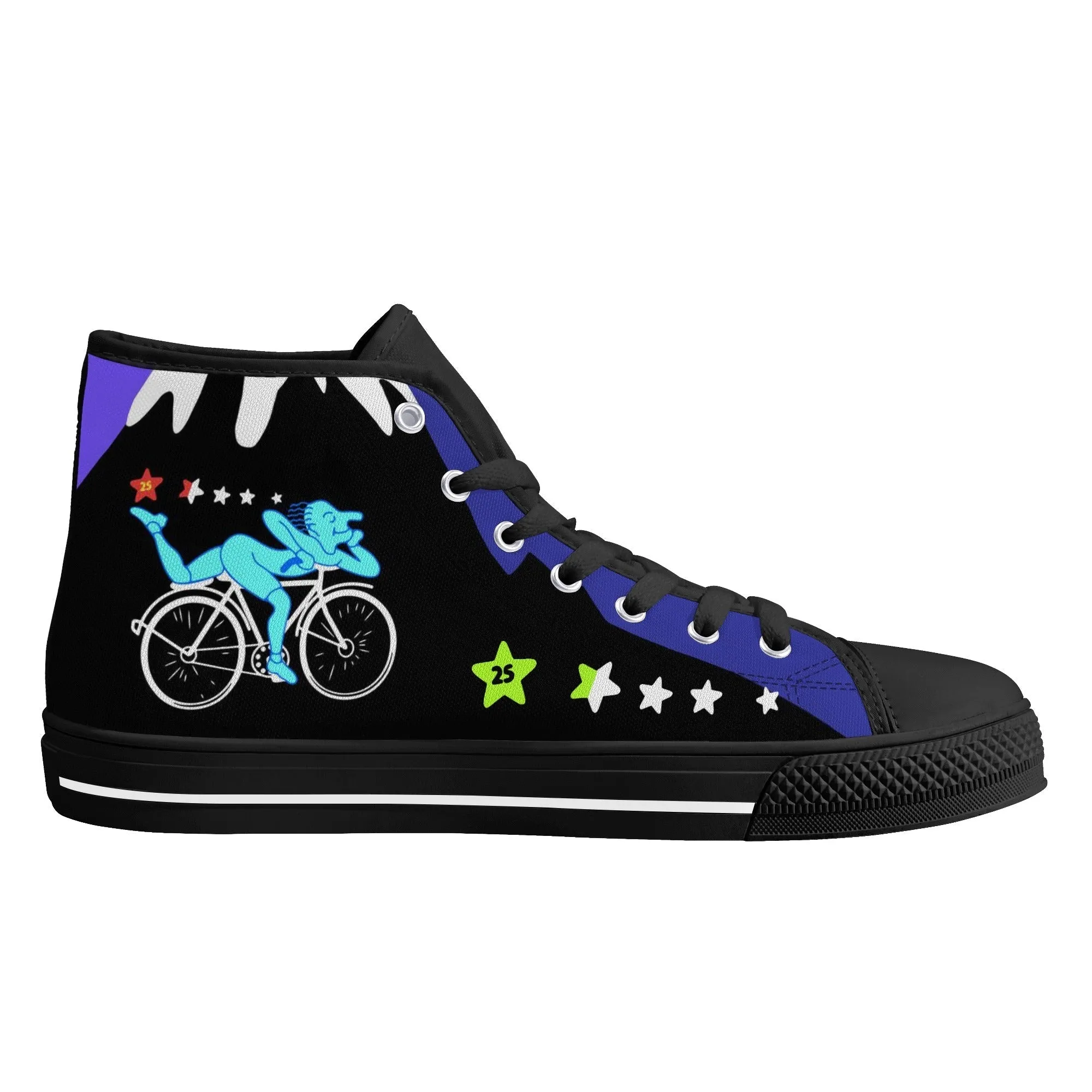 Albert Hofmann High Top Canvas Sneakers Night Bike Ride
