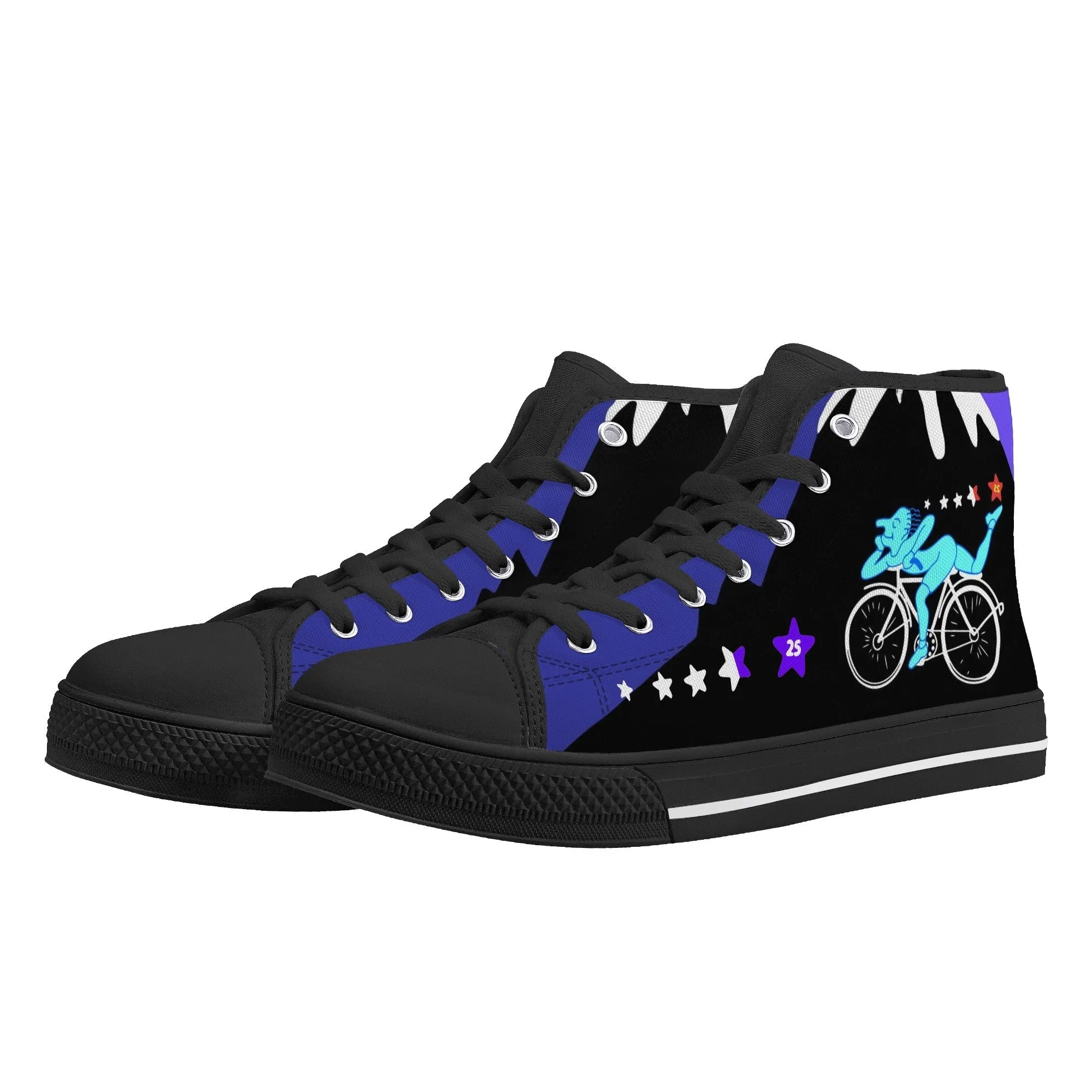 Albert Hofmann High Top Canvas Sneakers Night Bike Ride