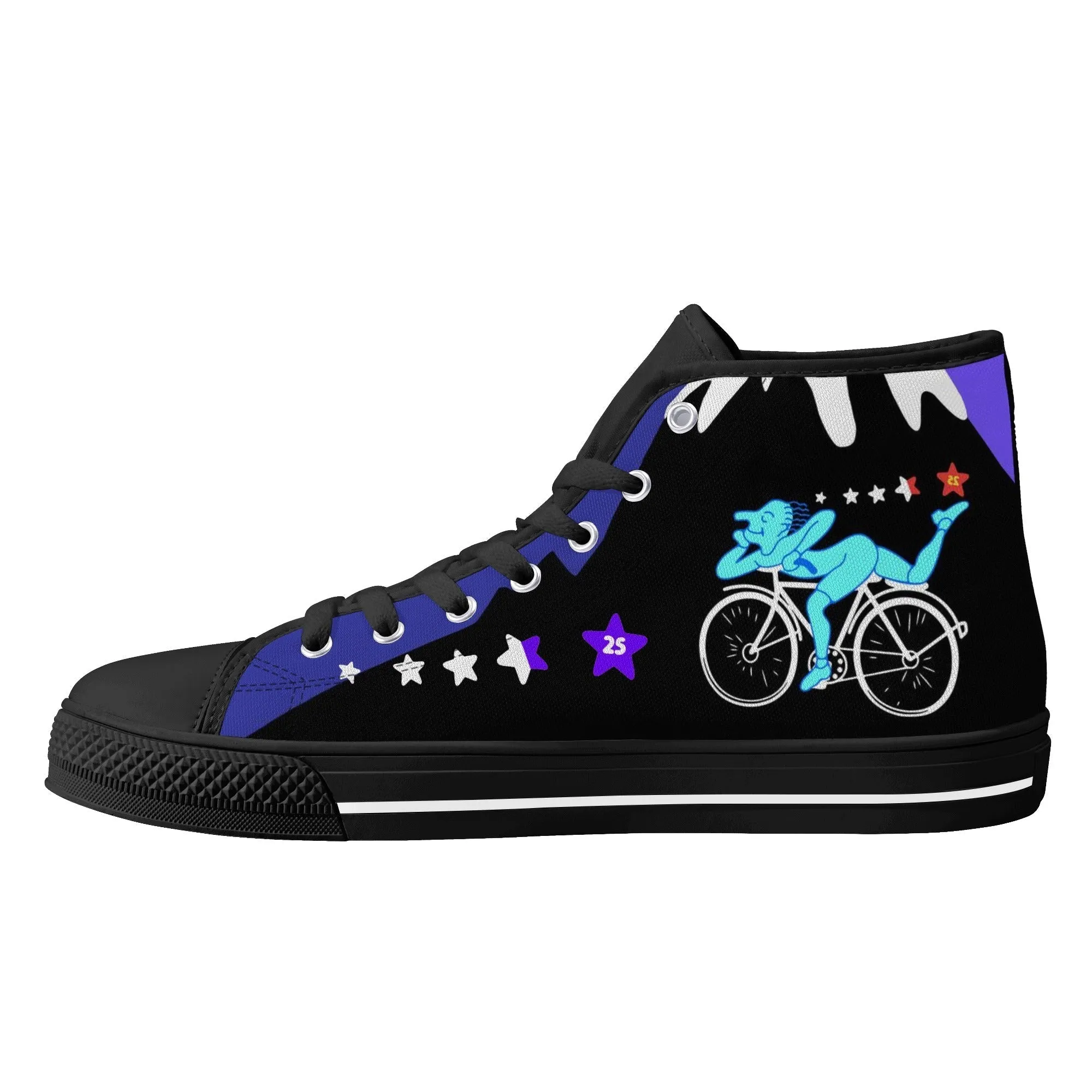 Albert Hofmann High Top Canvas Sneakers Night Bike Ride