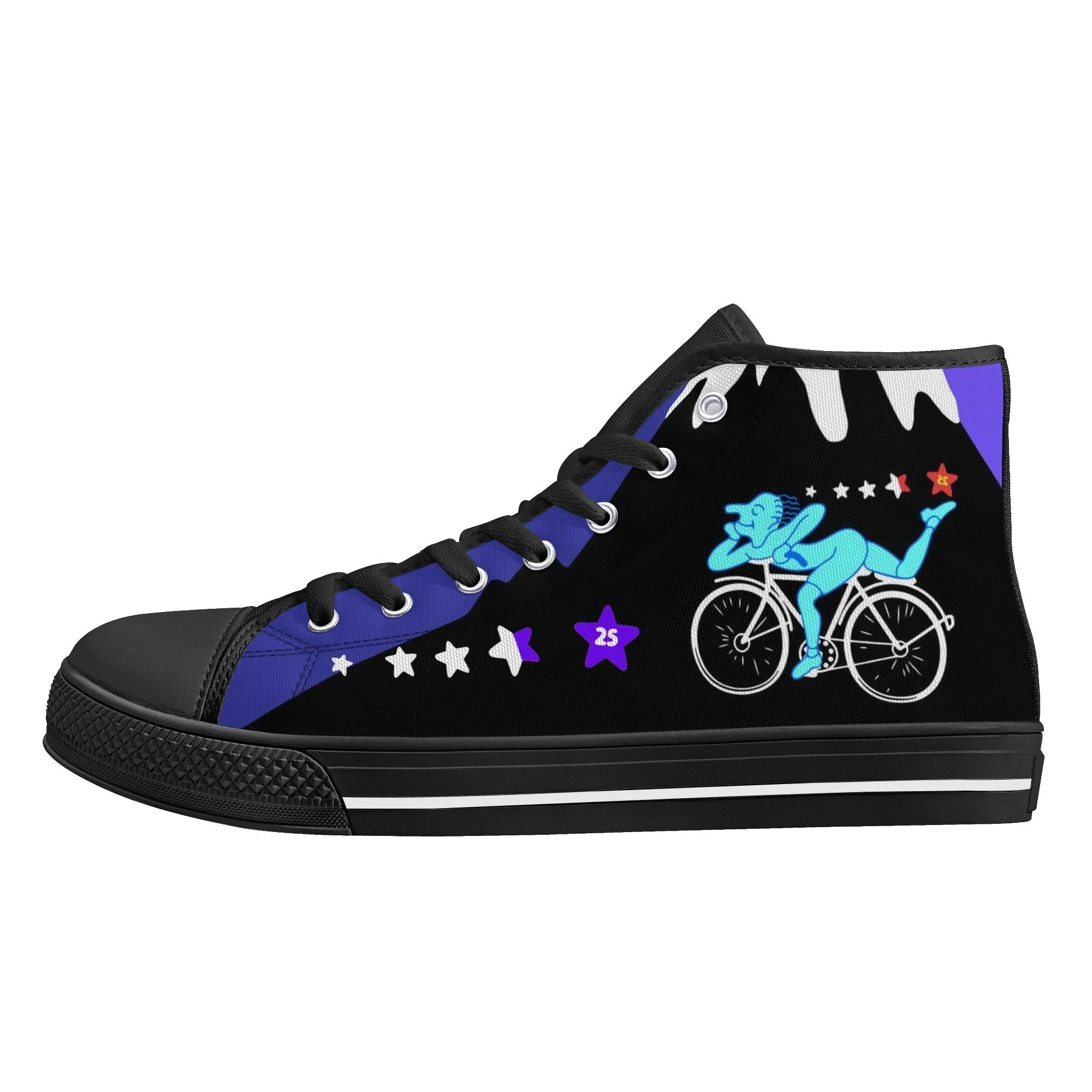 Albert Hofmann High Top Canvas Sneakers Night Bike Ride