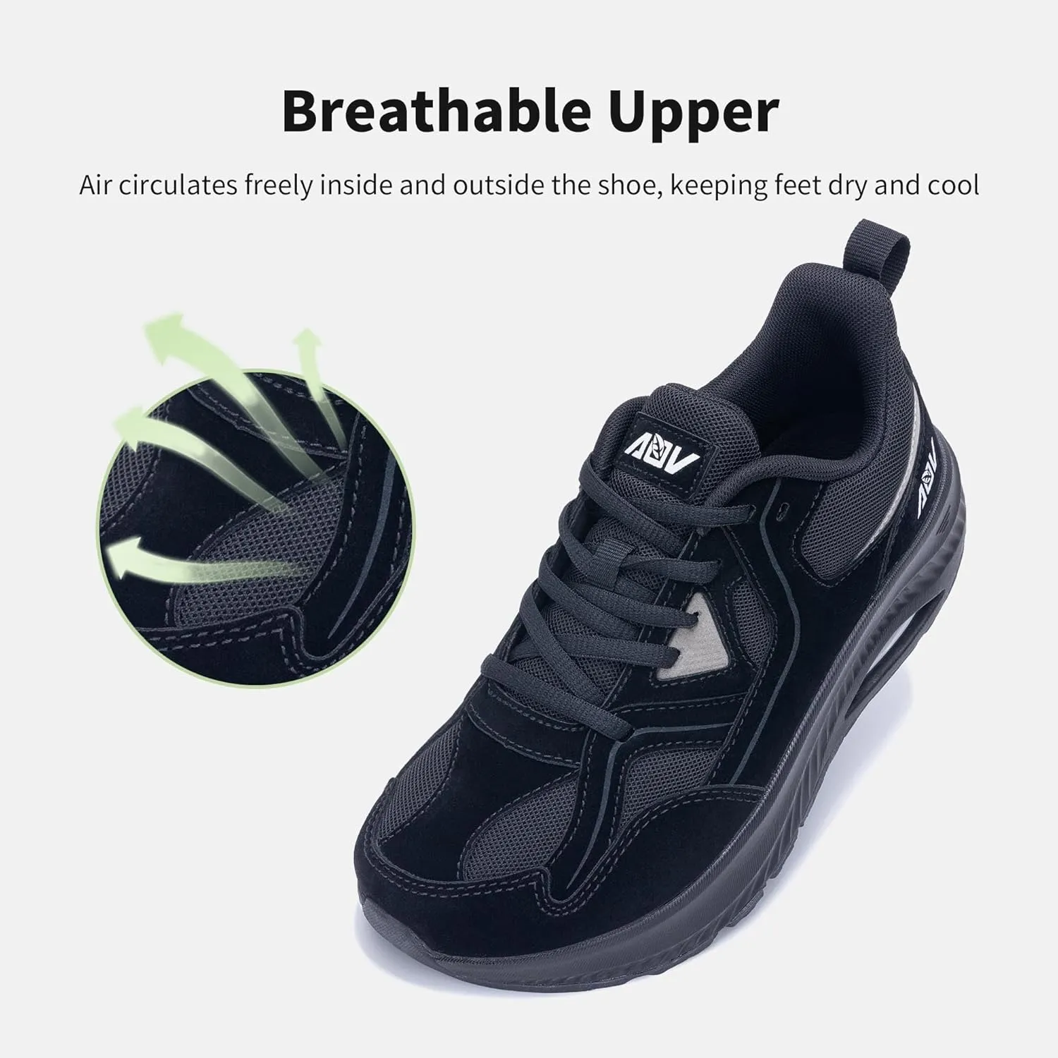 AOV Wide Toe Box Shoes Women Arch Support Walking Shoes for Plantar Fasciitis Orthotic Tennis Sneakers