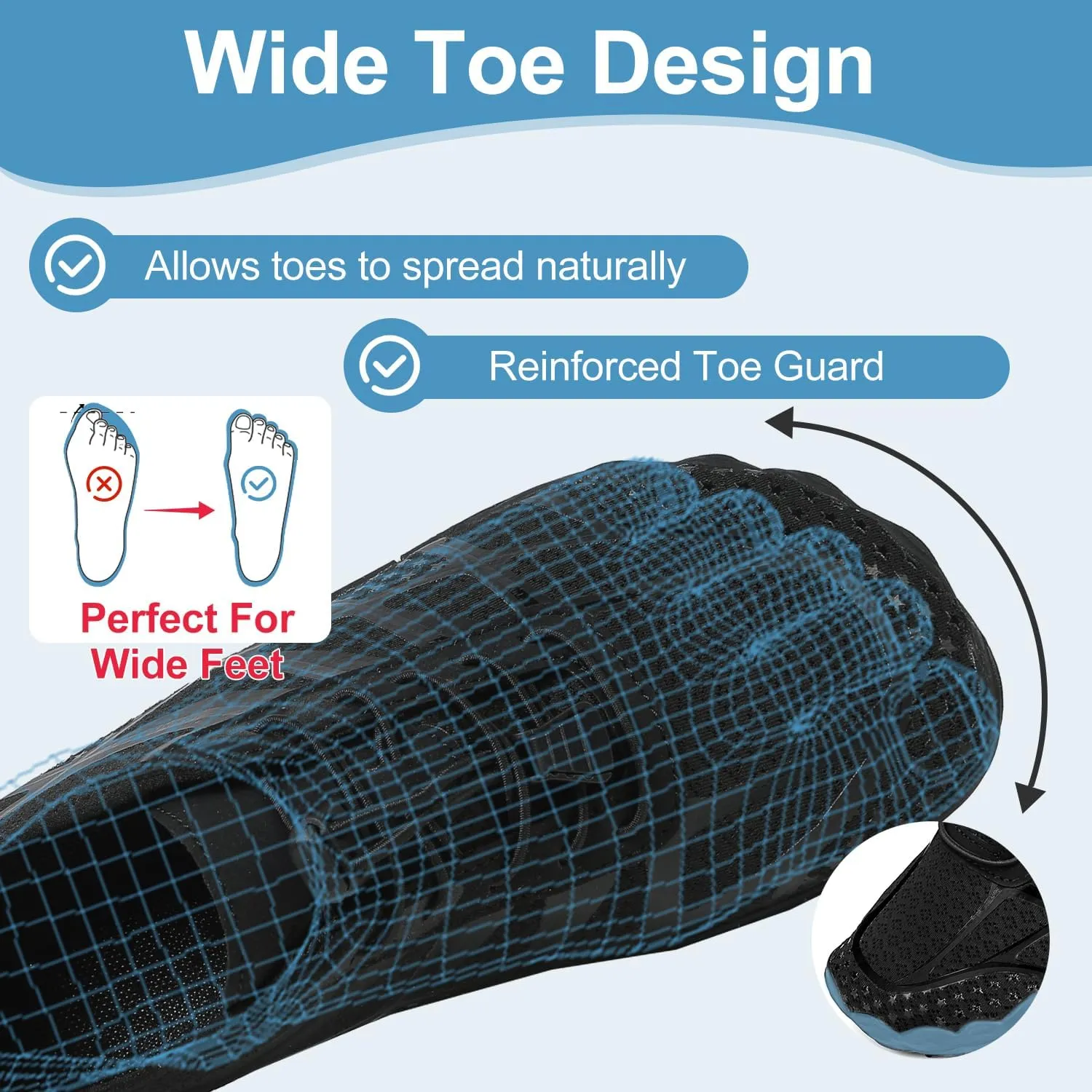 Barefoot Shoes Womens Mens Minimalist Breathable Non-Slip Wide Toe Quick Dry Water Hiking Walking Shoes Athletic Footwear