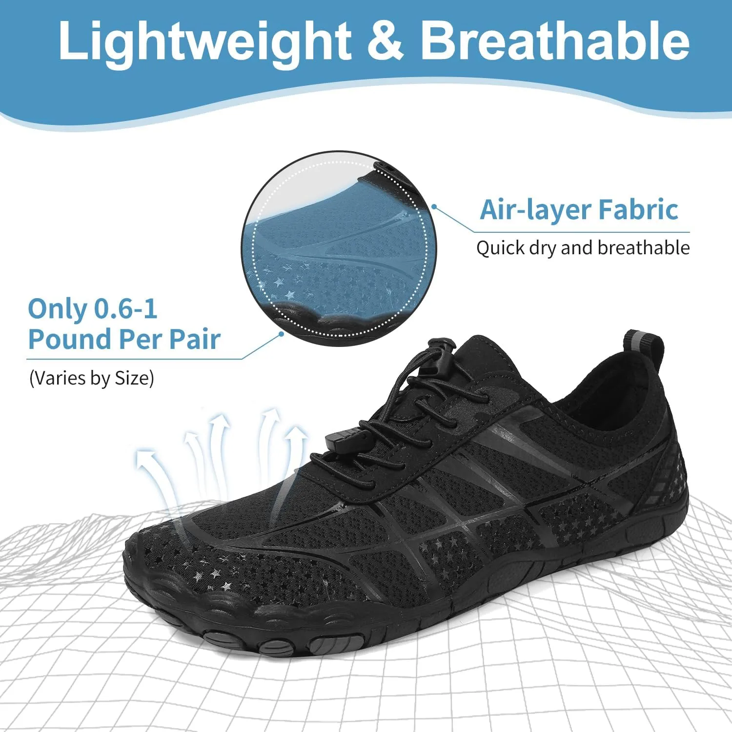 Barefoot Shoes Womens Mens Minimalist Breathable Non-Slip Wide Toe Quick Dry Water Hiking Walking Shoes Athletic Footwear