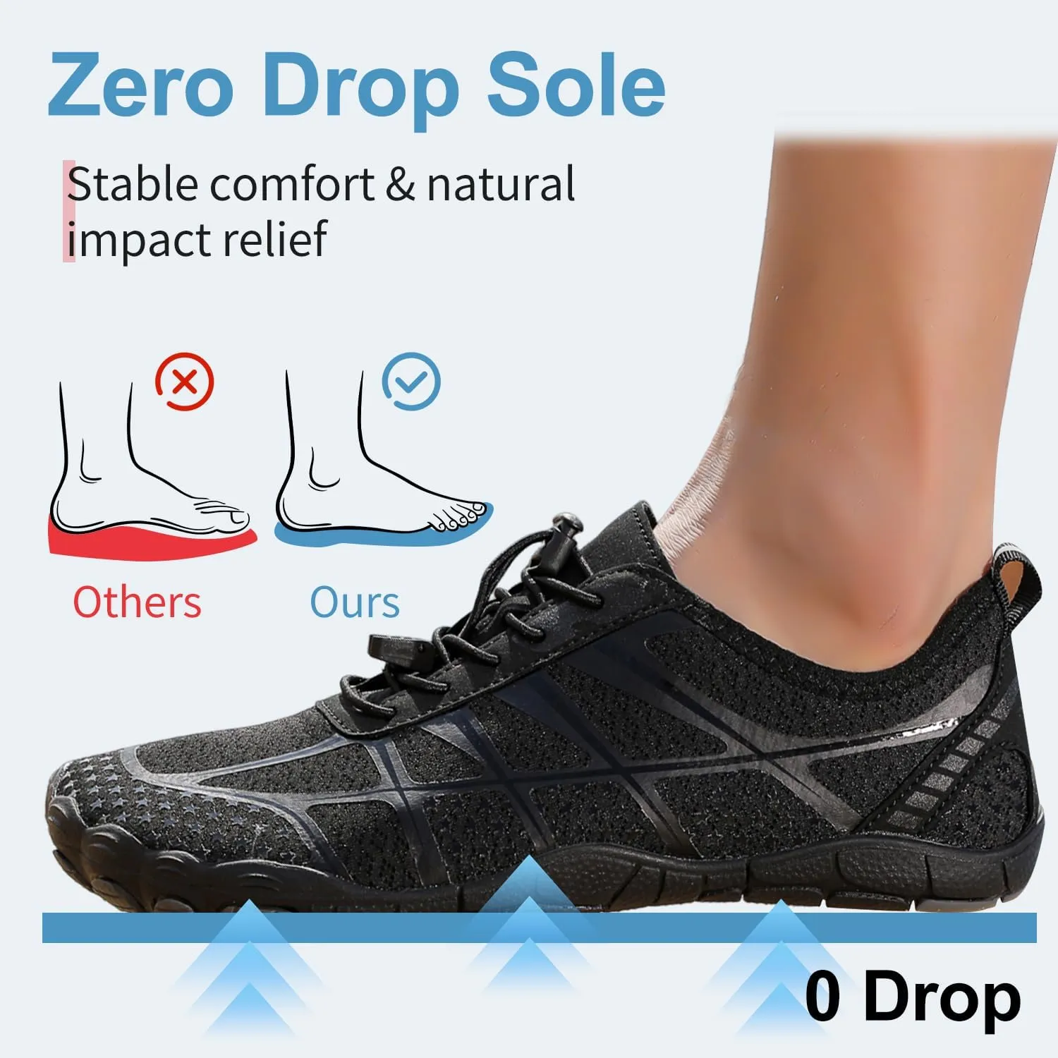 Barefoot Shoes Womens Mens Minimalist Breathable Non-Slip Wide Toe Quick Dry Water Hiking Walking Shoes Athletic Footwear