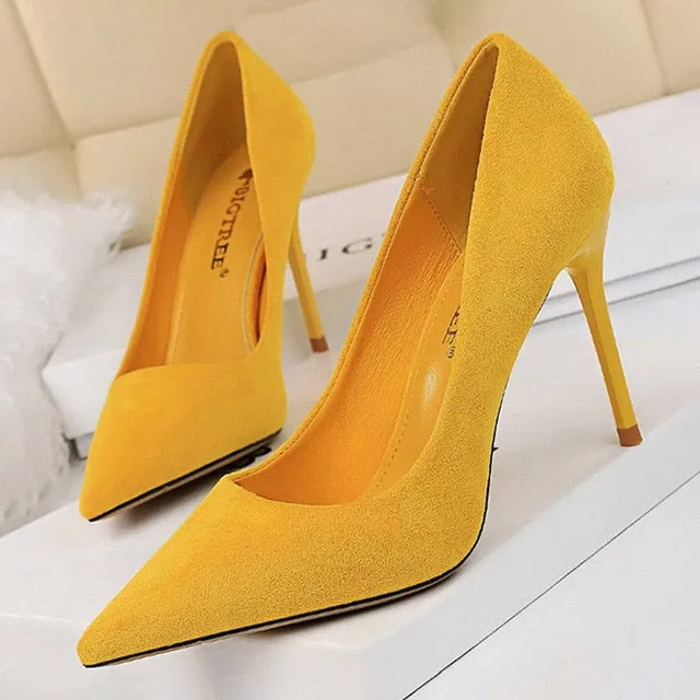 BIGTREE Shoes 2020 New Women Pumps Suede High Heels Shoes Fashion Office Shoes Stiletto Party Shoes Female Comfort Women Heels