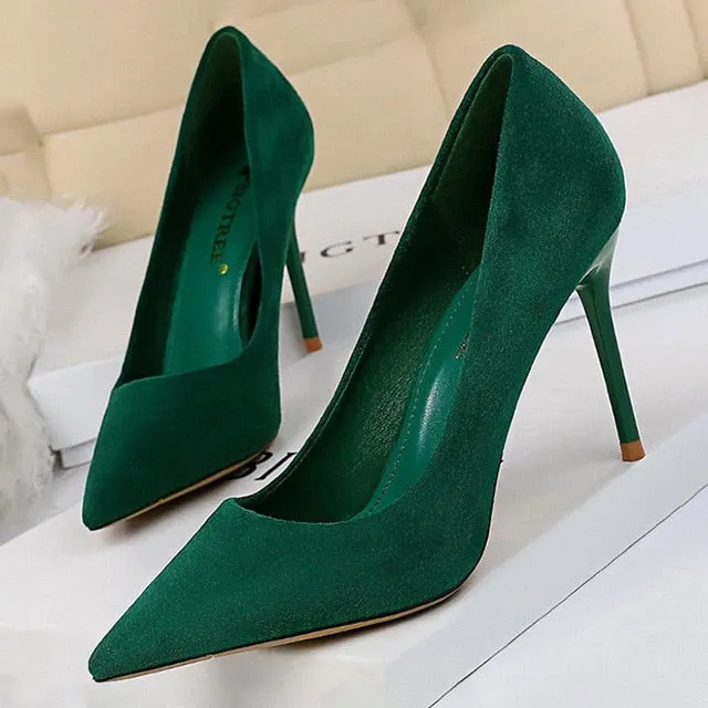 BIGTREE Shoes 2020 New Women Pumps Suede High Heels Shoes Fashion Office Shoes Stiletto Party Shoes Female Comfort Women Heels