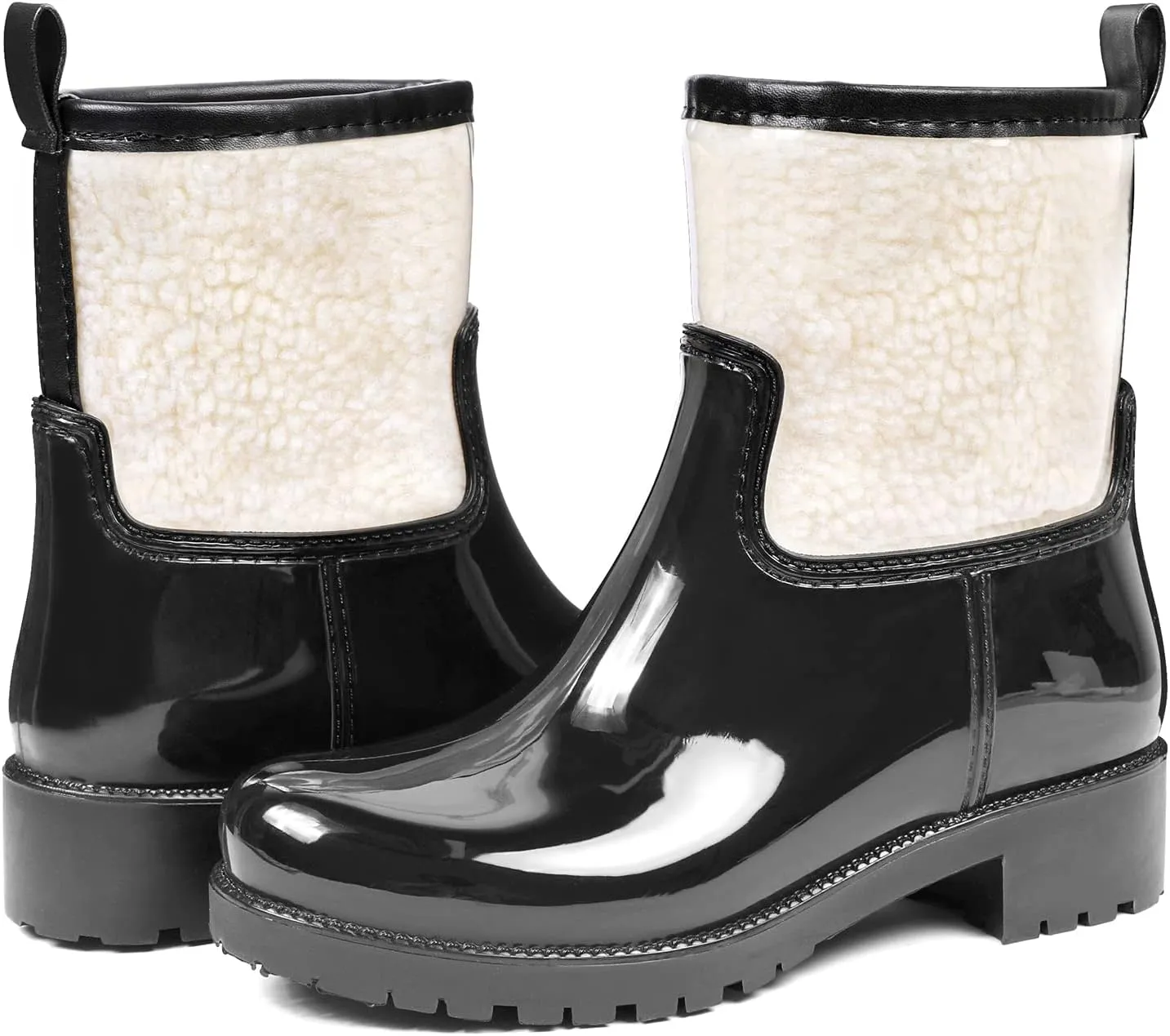 DKSUKO Women's Rain Boot Mid Calf Waterproof BootsComfort Women Ankle Boots Lightweight Snow Boots For Working In GardenLadies Outdoor Work Shoes