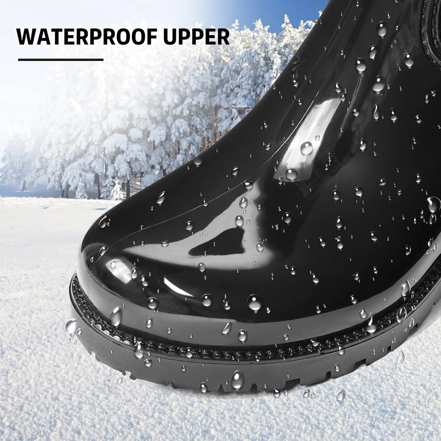 DKSUKO Women's Rain Boot Mid Calf Waterproof BootsComfort Women Ankle Boots Lightweight Snow Boots For Working In GardenLadies Outdoor Work Shoes