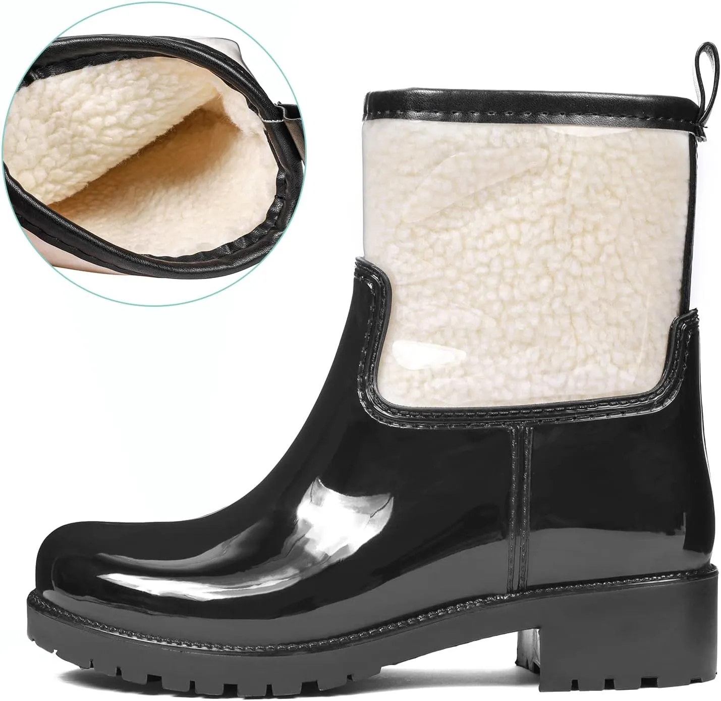 DKSUKO Women's Rain Boot Mid Calf Waterproof BootsComfort Women Ankle Boots Lightweight Snow Boots For Working In GardenLadies Outdoor Work Shoes