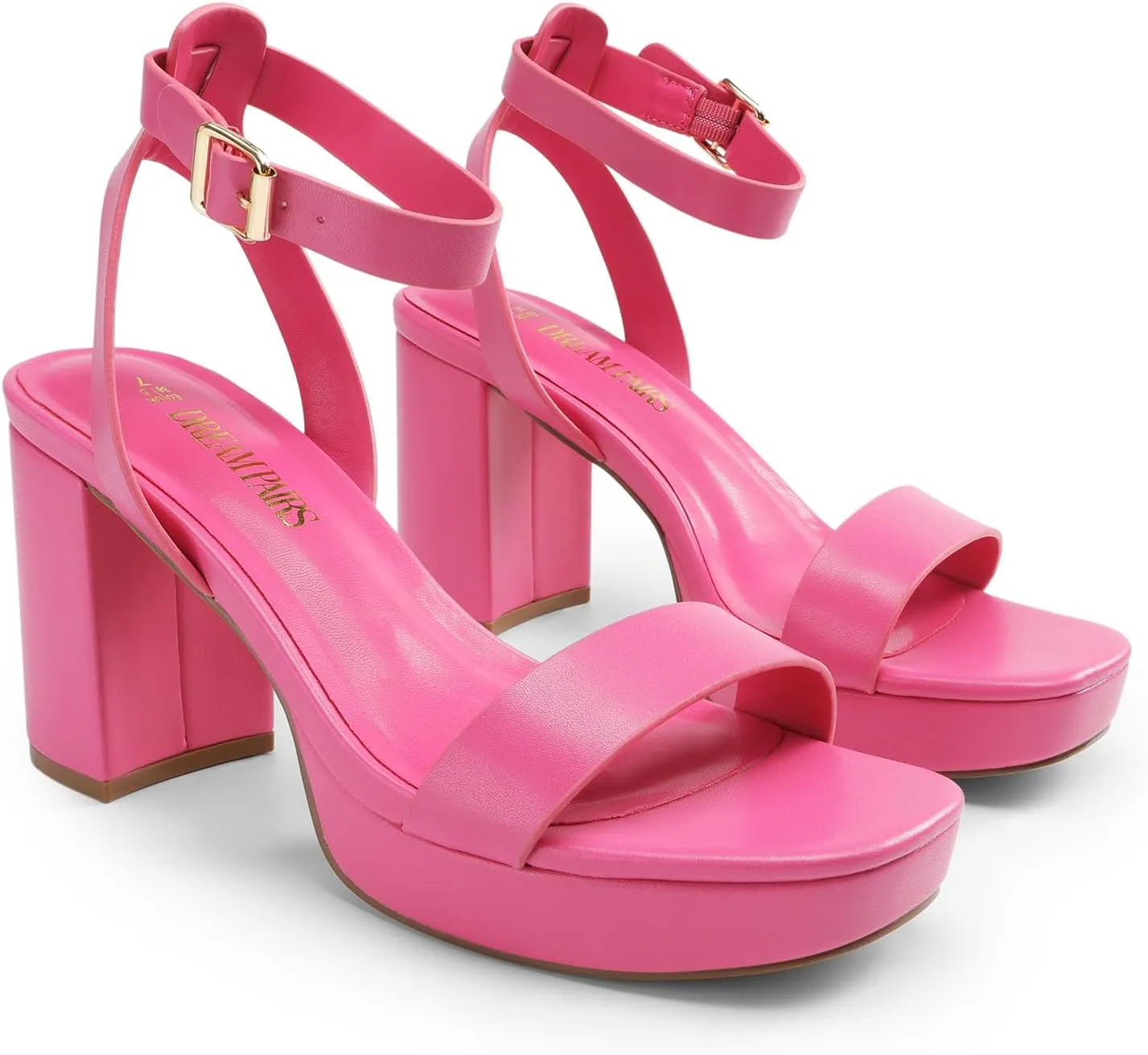 DREAM PAIRS Platform Heels for Women High Block Chunky Open Toe Ankle Strap Heels Fashion Wedding Party Evening Prom Dance Dress Pump Sandals Shoes
