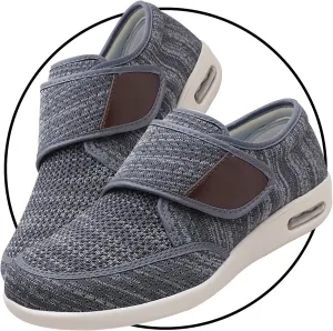 Extra Wide Edema Swollen Slippers for Men - Slip-On Memory Foam Casual Walking Shoes for Diabetic Feet and Swollen Feet Relief