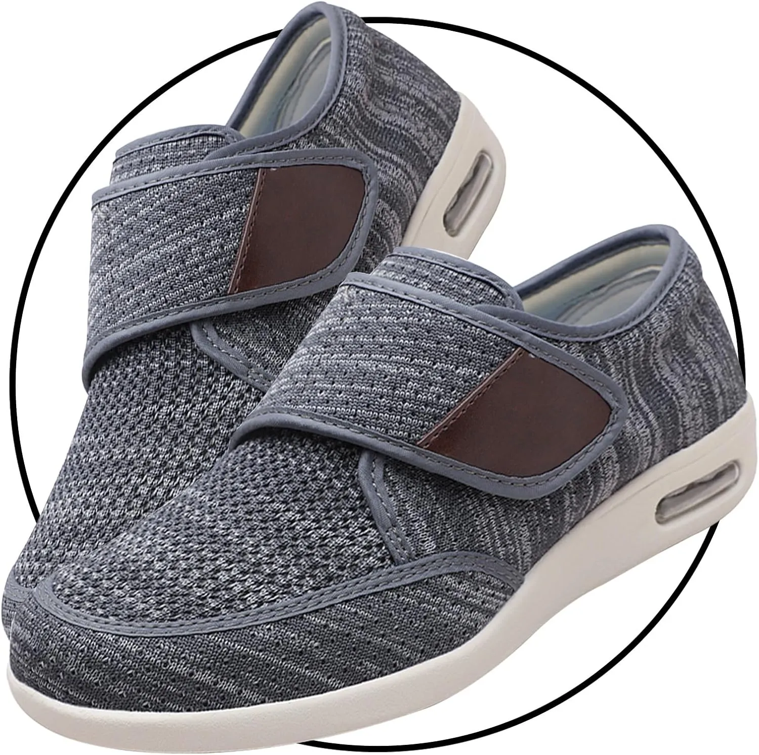 Extra Wide Edema Swollen Slippers for Men - Slip-On Memory Foam Casual Walking Shoes for Diabetic Feet and Swollen Feet Relief