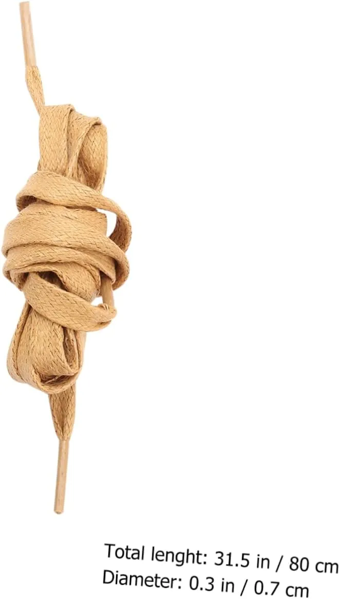 GALPADA 1 Pair Flat Waxed Shoelaces Casual Shoe Tie Cotton Shoelace Sneakers Shoelace Flat Shoelaces