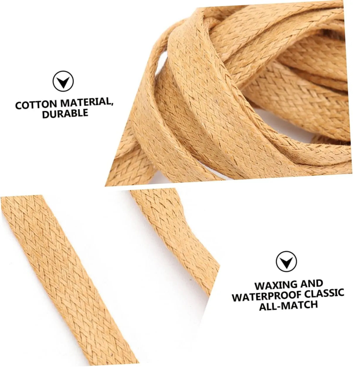 GALPADA 1 Pair Flat Waxed Shoelaces Casual Shoe Tie Cotton Shoelace Sneakers Shoelace Flat Shoelaces