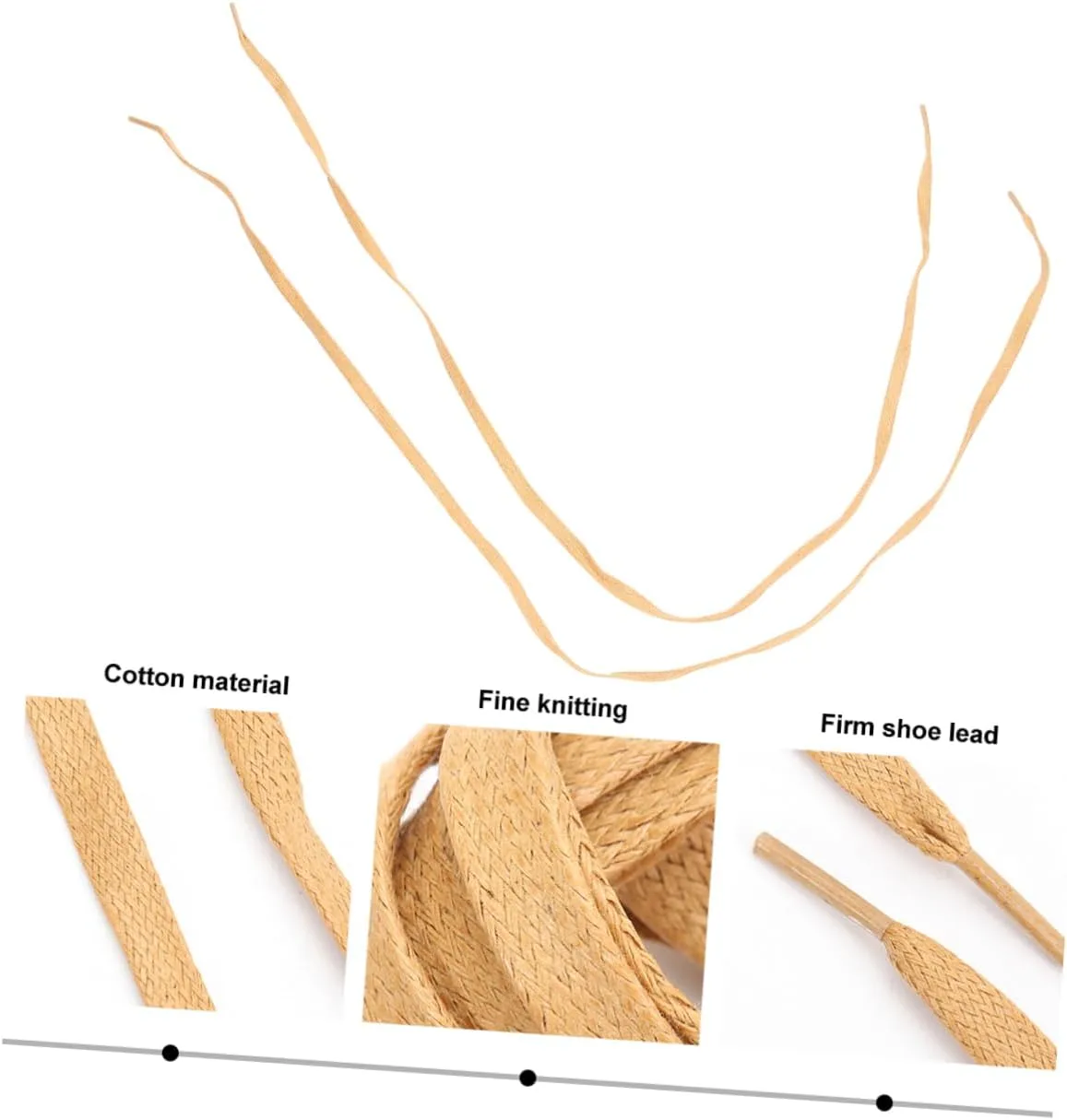 GALPADA 1 Pair Flat Waxed Shoelaces Casual Shoe Tie Cotton Shoelace Sneakers Shoelace Flat Shoelaces
