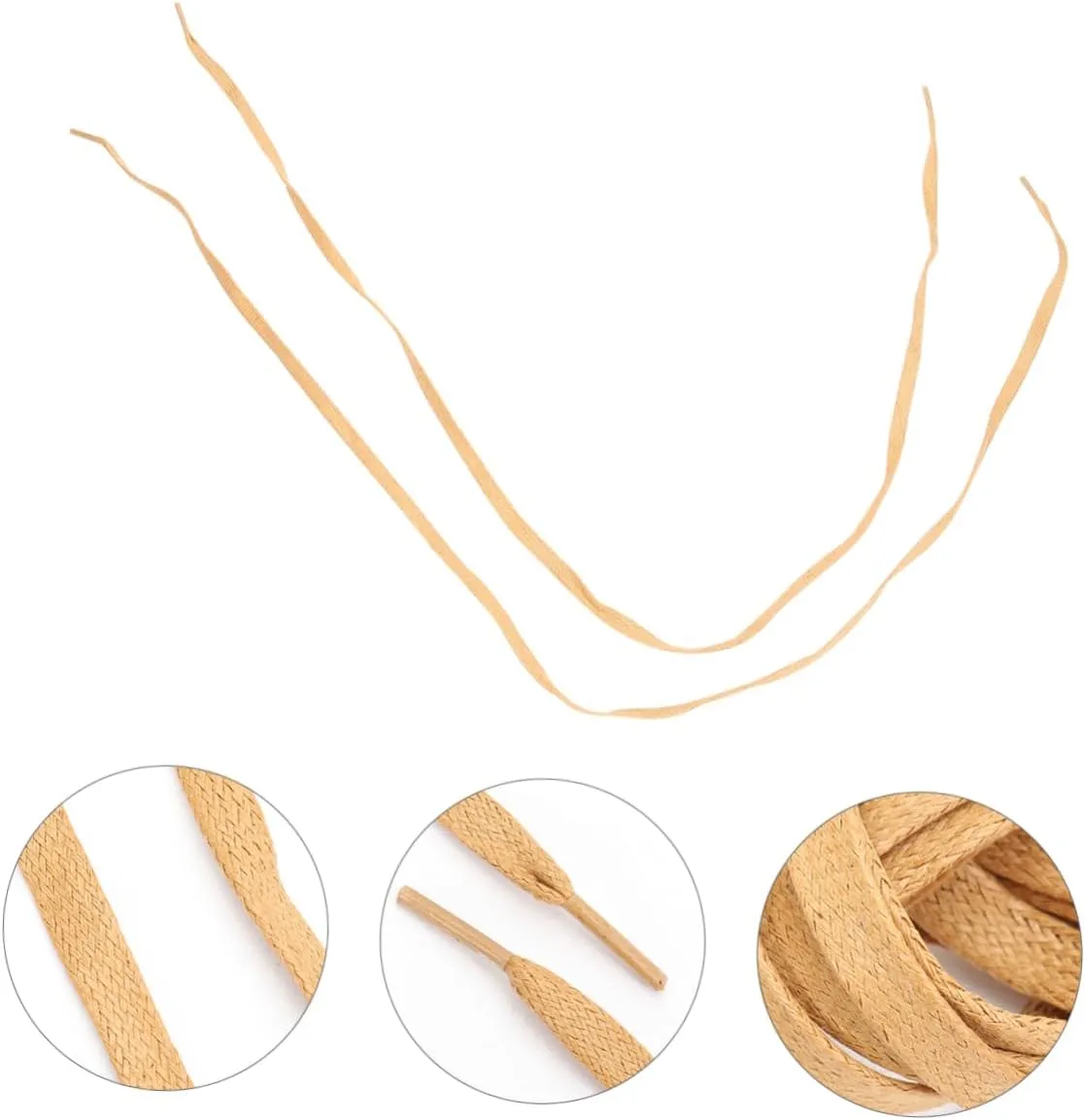 GALPADA 1 Pair Flat Waxed Shoelaces Casual Shoe Tie Cotton Shoelace Sneakers Shoelace Flat Shoelaces