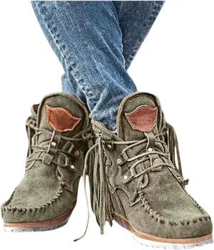 Gibobby Booties for Women Low Heel V-Cut Flat Ankle Boots Comfort Combat Boots Fall Winter Booties Shoes