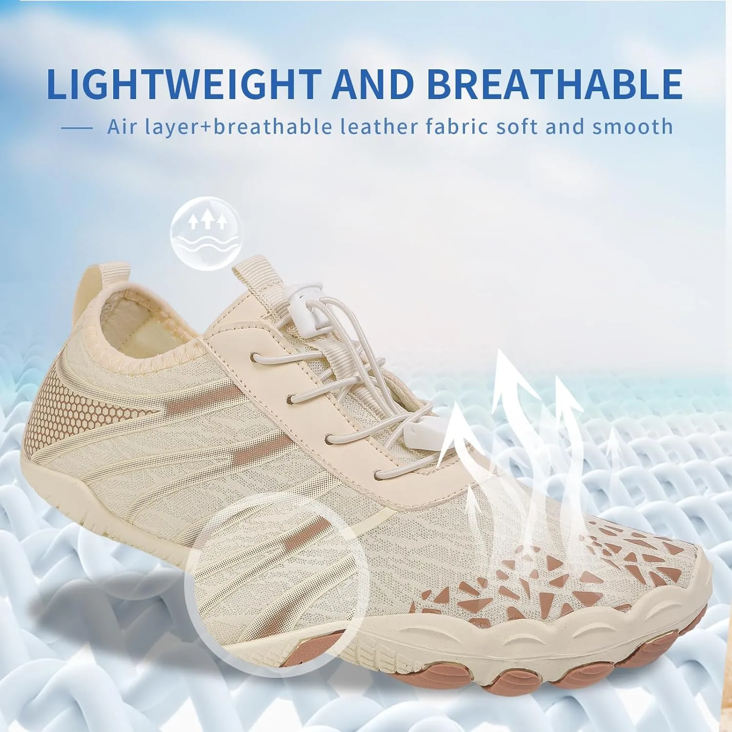 Hike Barefoot Shoes for Women Men - Quick Dry Wide Toe Box Beach Swim Athletic Sports Shoes, Non-Slip Hike Yoga Lightweight Footwear Aqua Hiking Walking Kayaking Diving Surfing