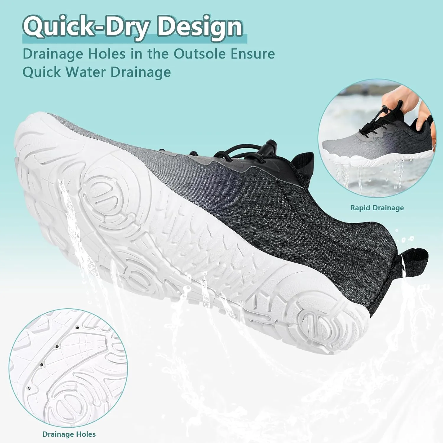 Hike Barefoot Shoes Women Men Footwear Wide Toe Quick-Dry Pro Barefoot Beach Swim Minimalist Grounding Shoes Breathable Non-Slip Grounded Footwear for Walking Kayaking Hiking Surfing