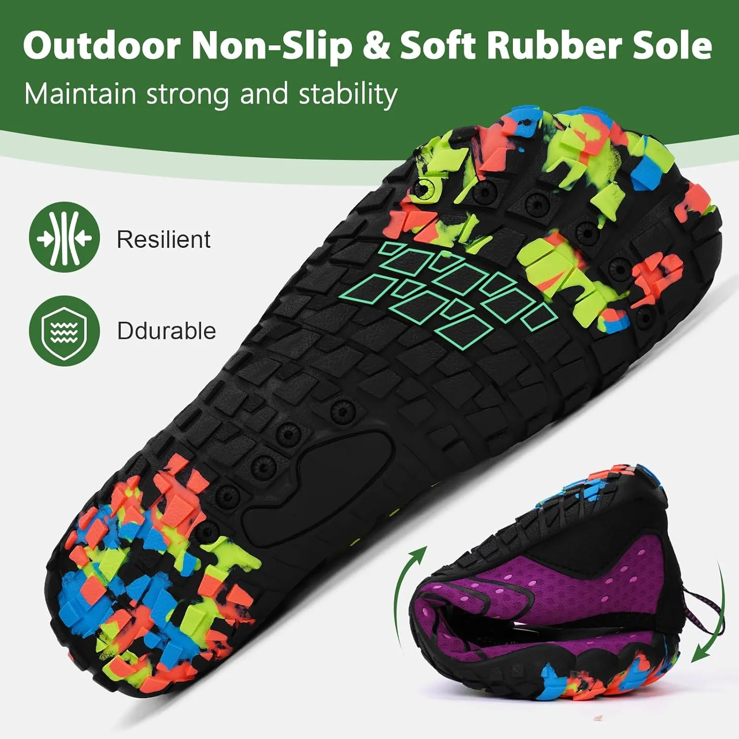 Hike Barefoot Water Shoes Women Men Footwear Wide Toe Quick-Dry Pro Barefoot Swim Beach Breathable Grounding Shoes Non-Slip Aqua Socks Shoe for Pool Walking Kayaking Hiking Surfing