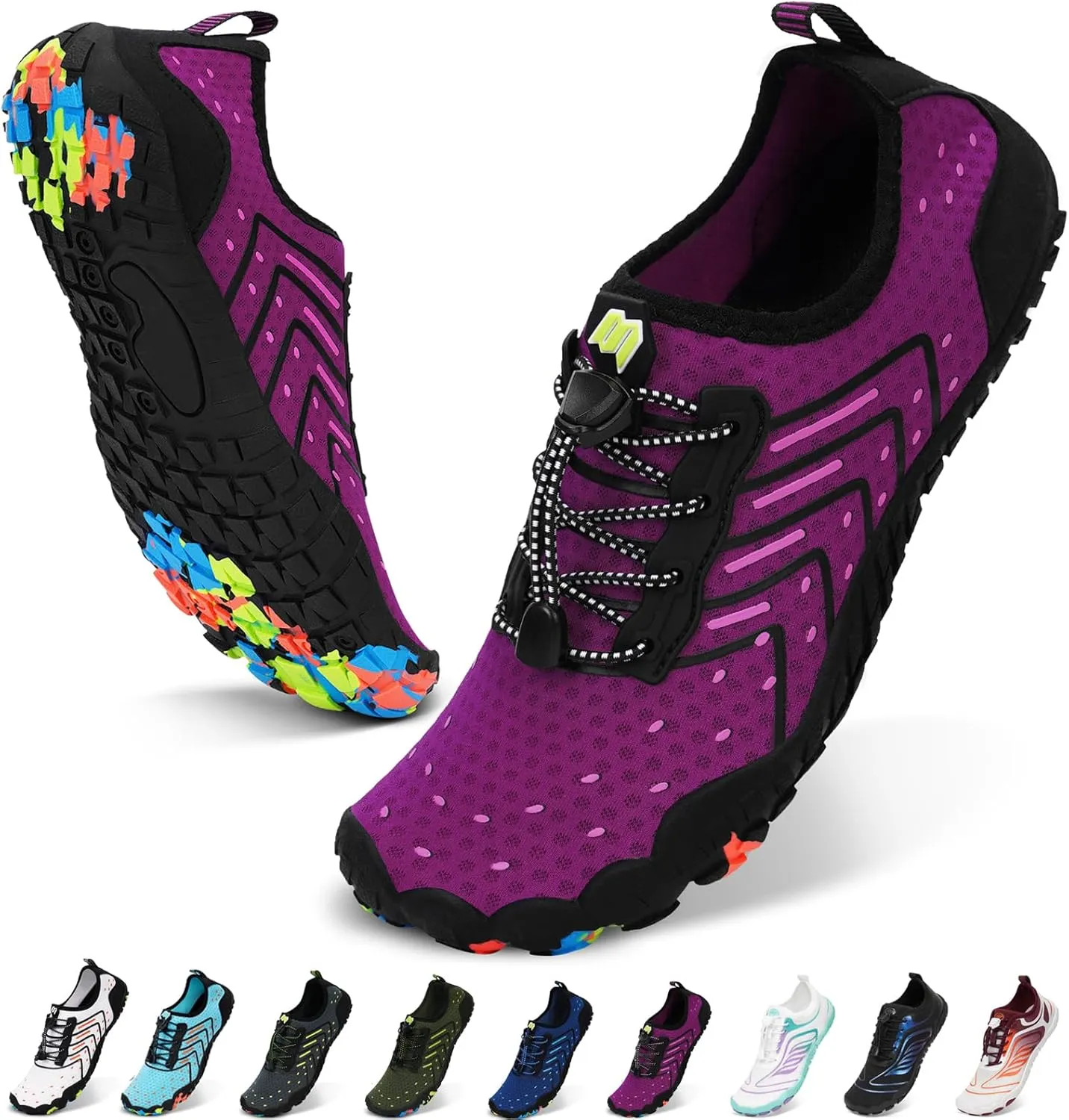 Hike Barefoot Water Shoes Women Men Footwear Wide Toe Quick-Dry Pro Barefoot Swim Beach Breathable Grounding Shoes Non-Slip Aqua Socks Shoe for Pool Walking Kayaking Hiking Surfing