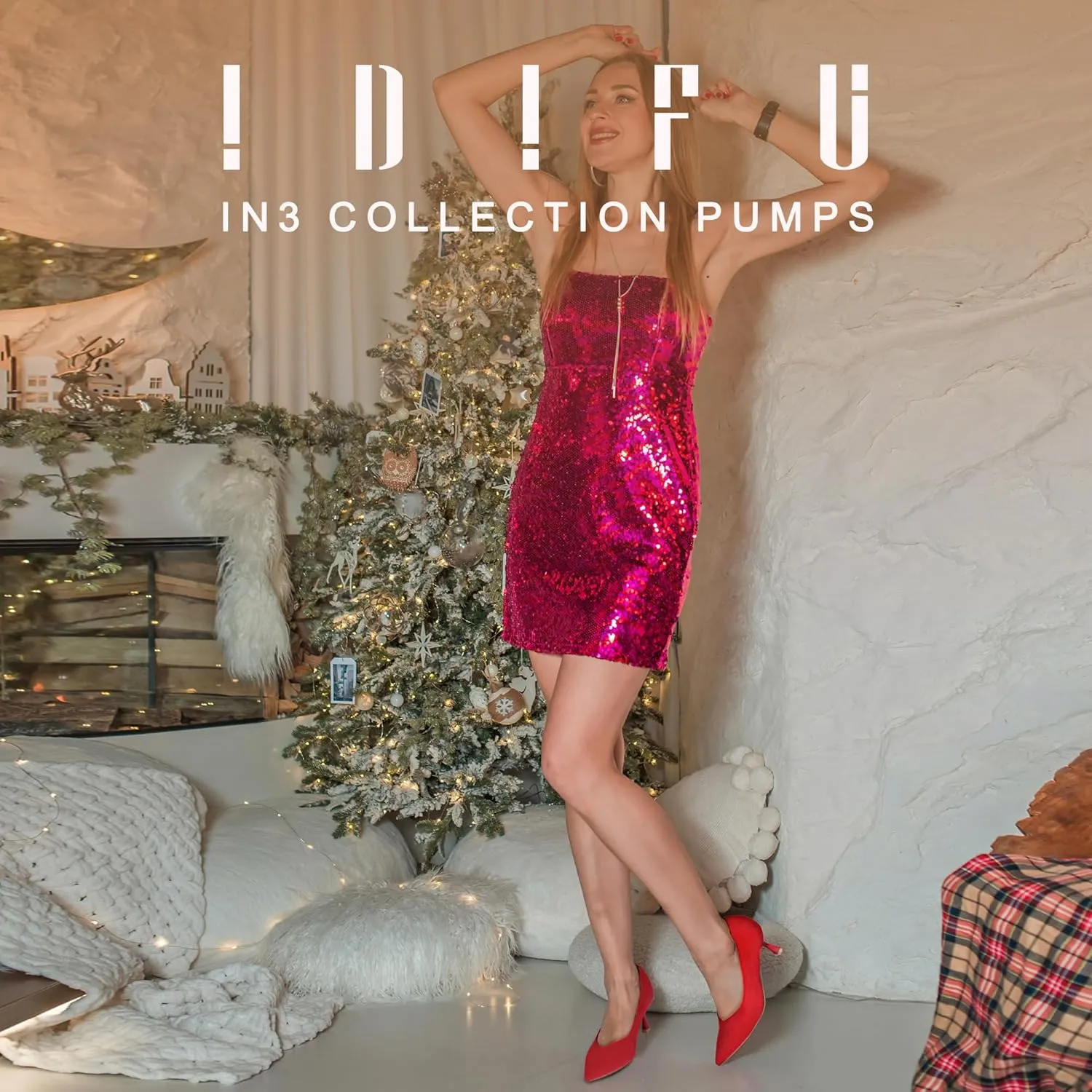 IDIFU IN3 Women's Pumps Kitten Closed Toe Heels Low Pointed Toe Heels Wedding Bridal Office Formal Work Prom Dress Shoes for Women Comfortable Dressy Trendy Cute Pumps Shoes