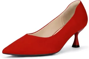 IDIFU IN3 Women's Pumps Kitten Closed Toe Heels Low Pointed Toe Heels Wedding Bridal Office Formal Work Prom Dress Shoes for Women Comfortable Dressy Trendy Cute Pumps Shoes
