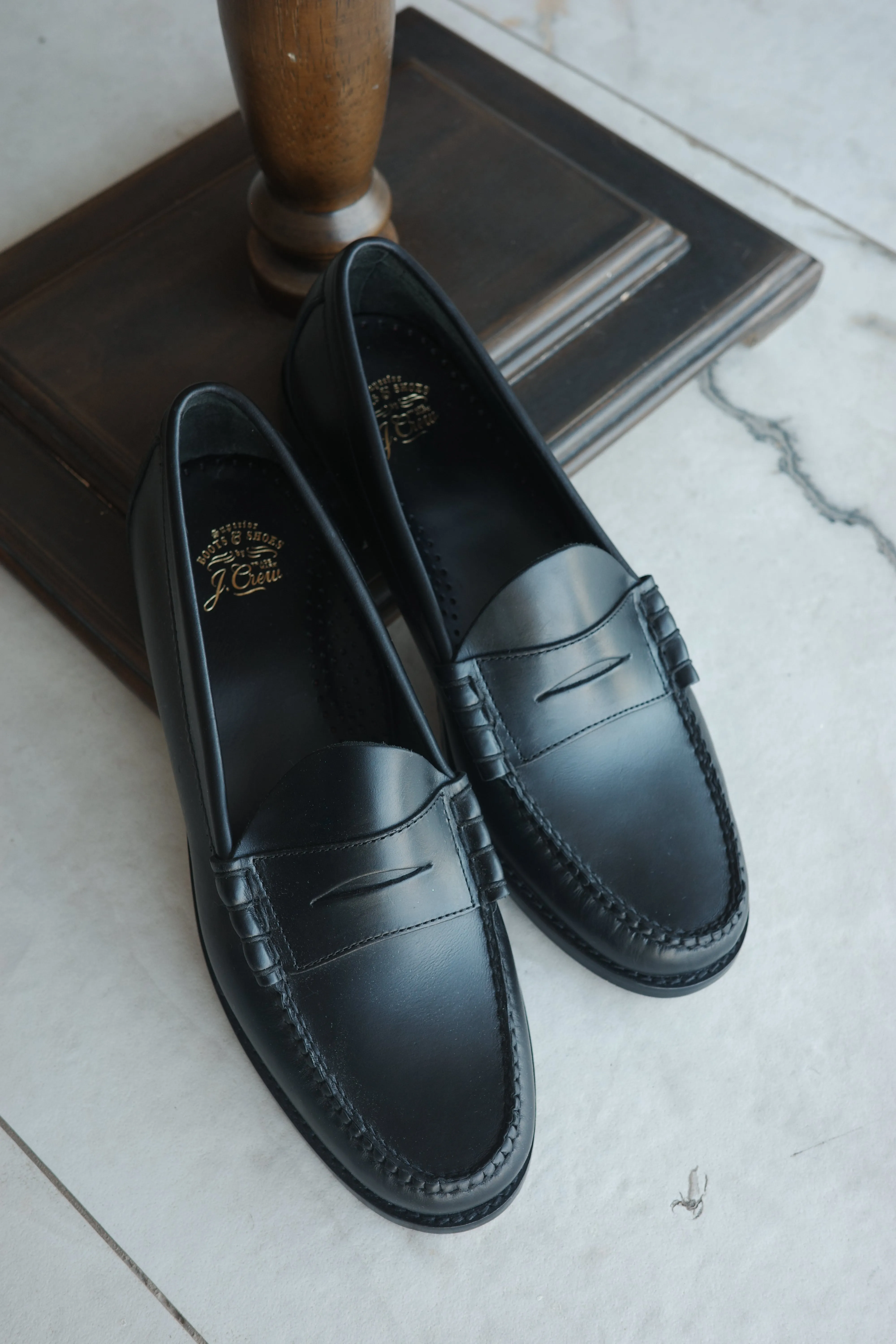 J Crew Camden loafers in leather - Black