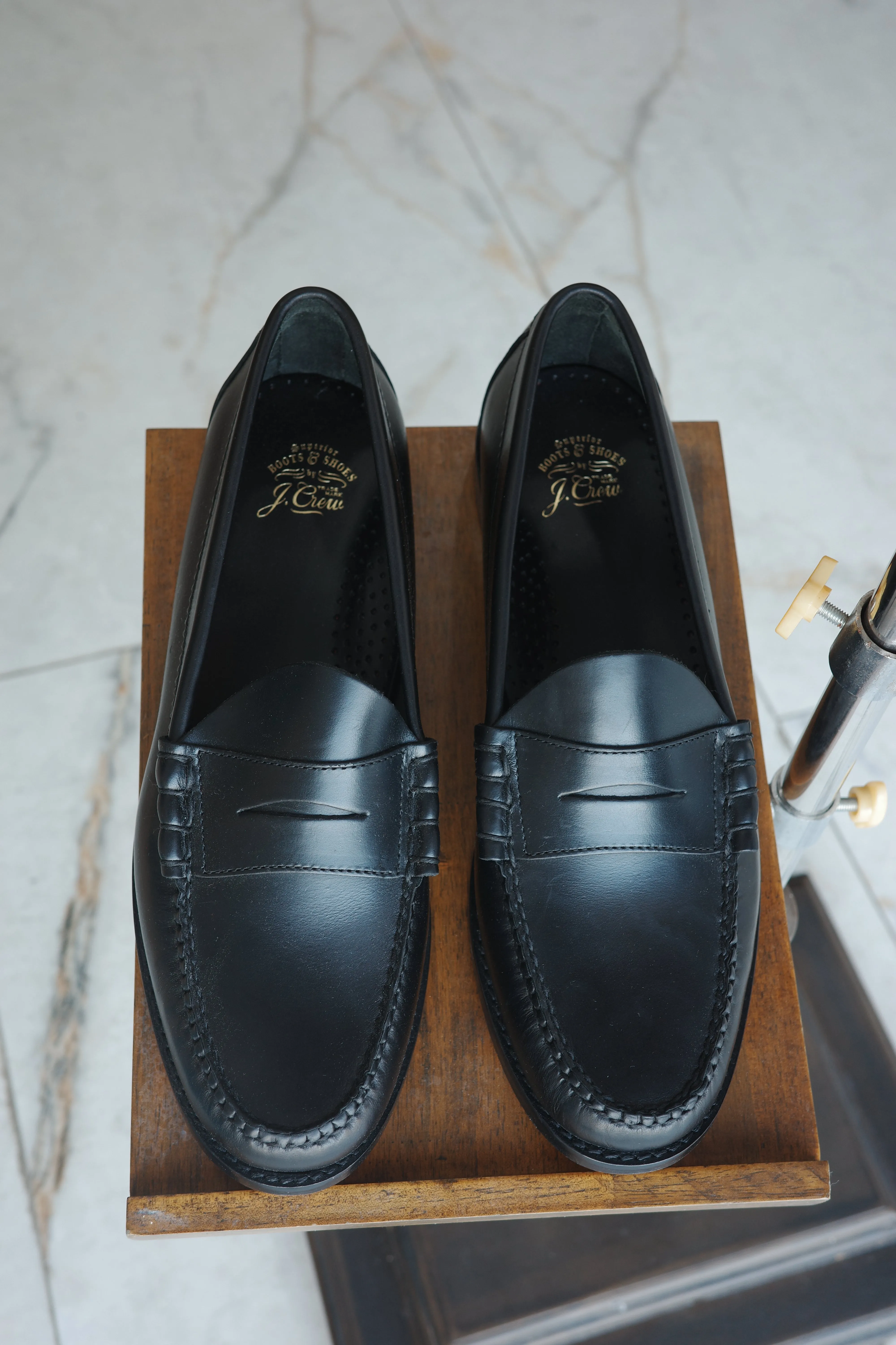 J Crew Camden loafers in leather - Black