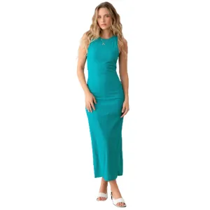Jade Racerback Style Textured Fabric Maxi Dress