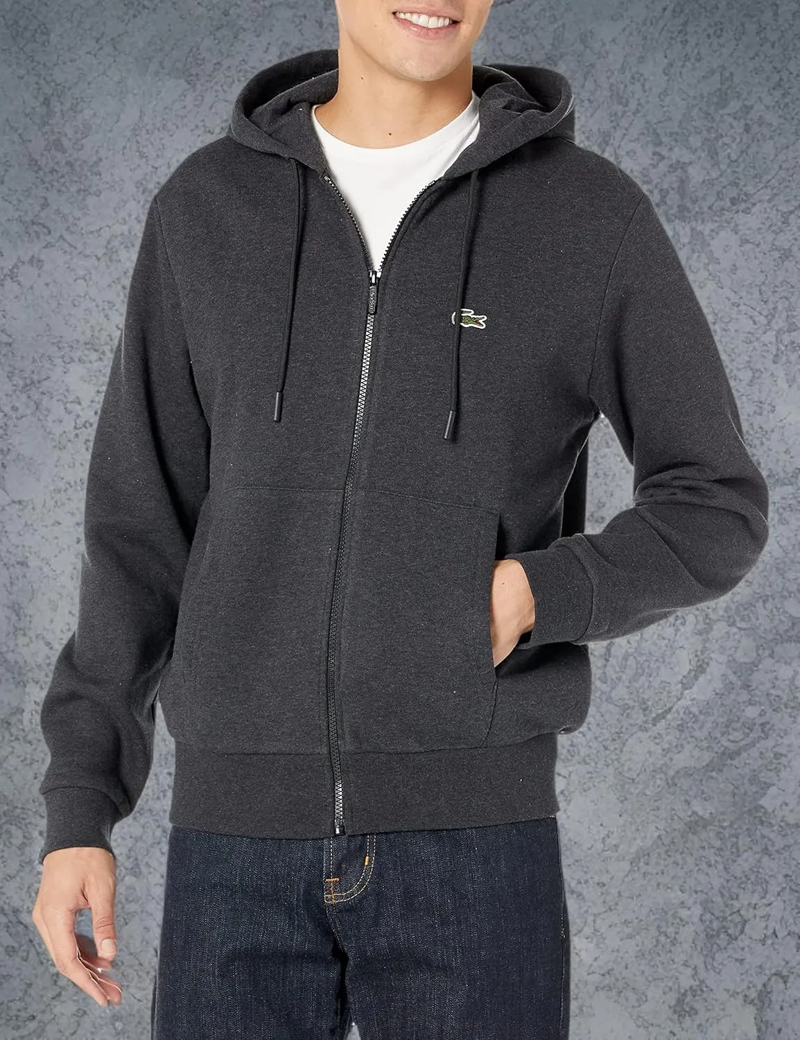Lacoste Mens Ls Solid Full Zip