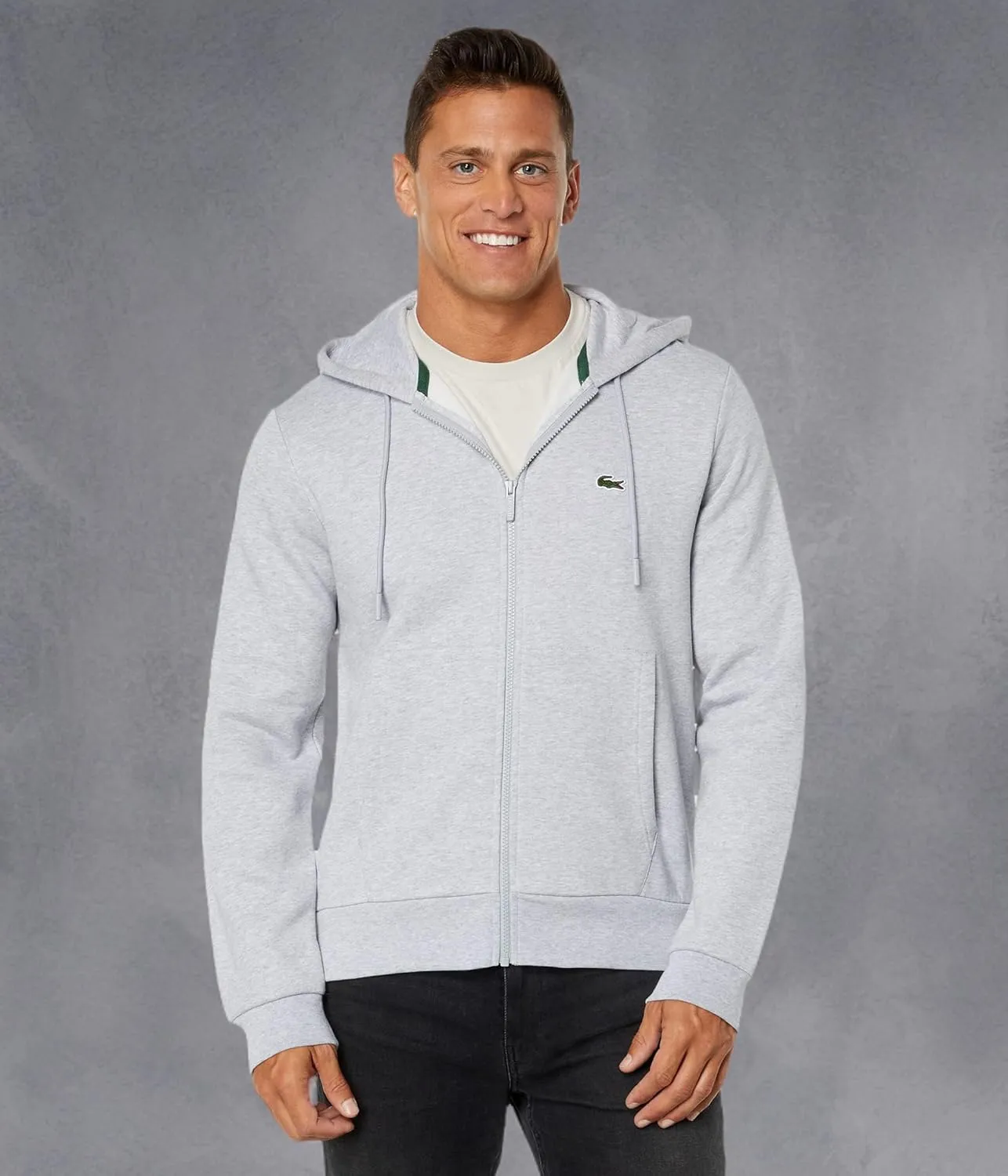 Lacoste Mens Ls Solid Full Zip