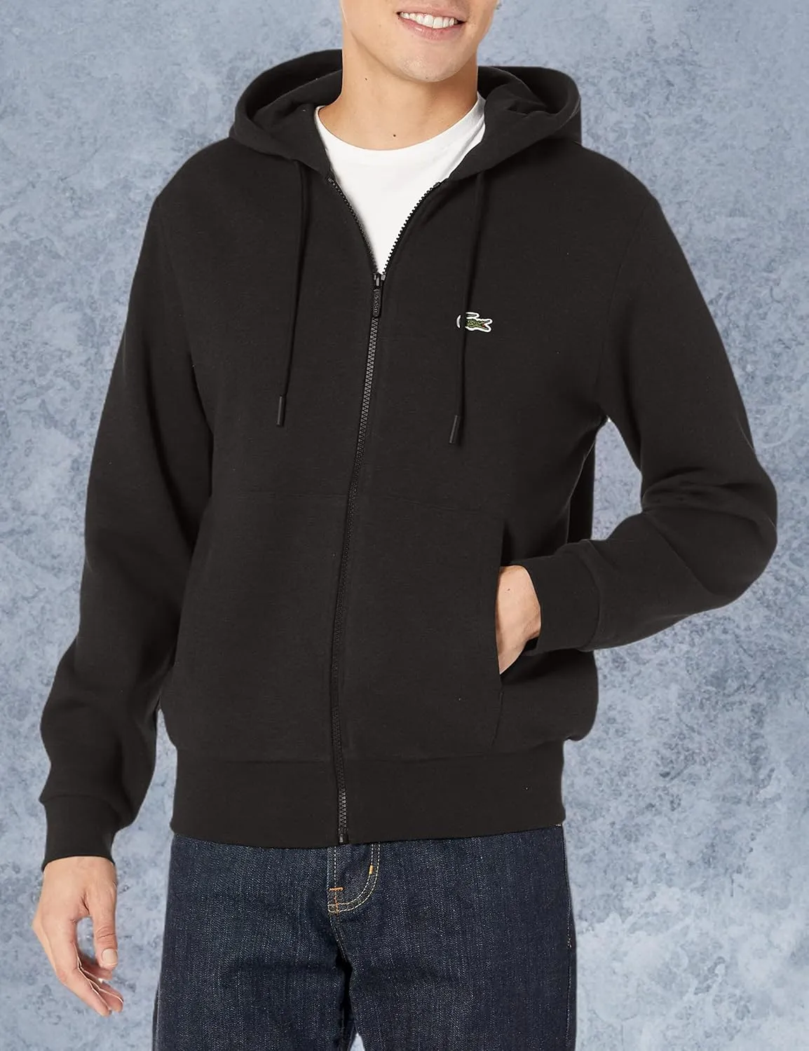 Lacoste Mens Ls Solid Full Zip