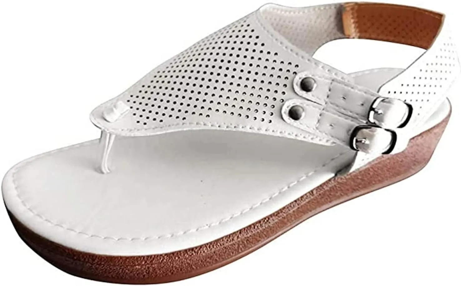 Ladmiple Sandals for Women Comfy Fashion Flip Flops Platform Sandal Casual Beach Clip Toe Slipppers Shoes Dressy Summer