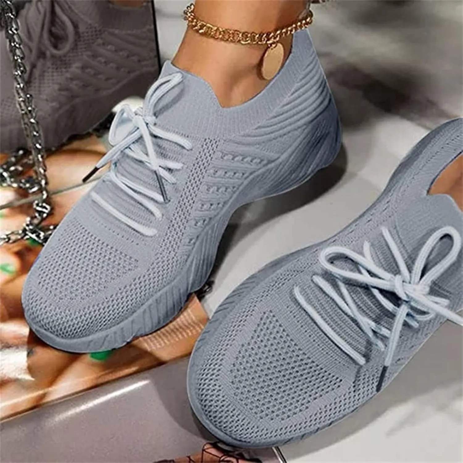 Ladmiple Tennis Shoes Womens Walking Running Slip on Sock Sneakers Lady Mesh Loafers Non Slip Fashion Casual Athletic Shoes