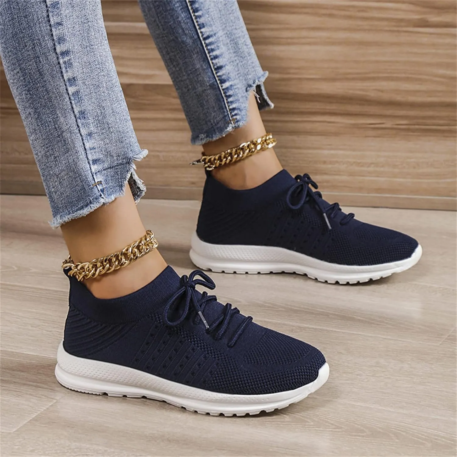 Ladmiple Walking Shoes Women Slip On Lightweight Sneakers Tennis Shoes Comfortable Workout Gym Running Athletic Shoes