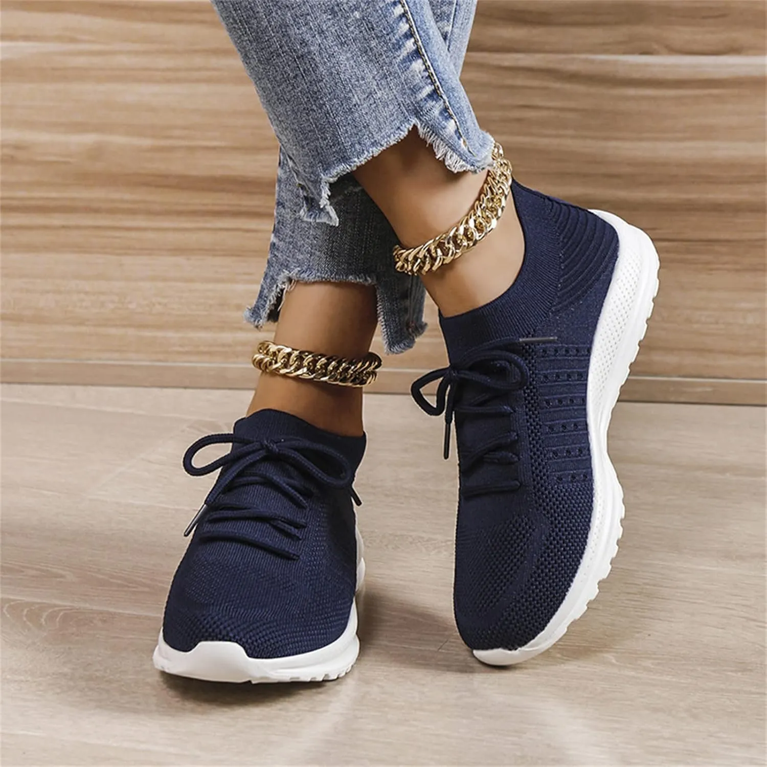 Ladmiple Walking Shoes Women Slip On Lightweight Sneakers Tennis Shoes Comfortable Workout Gym Running Athletic Shoes