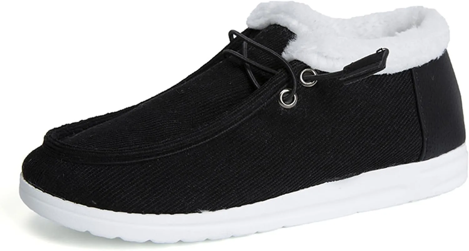 Lausiuoe Cute Winter Boots For Women Fashion Warm Snow Fuzzy Ankle Booties Silp On Comfortable Casual Fur Lined Loafers Shoes