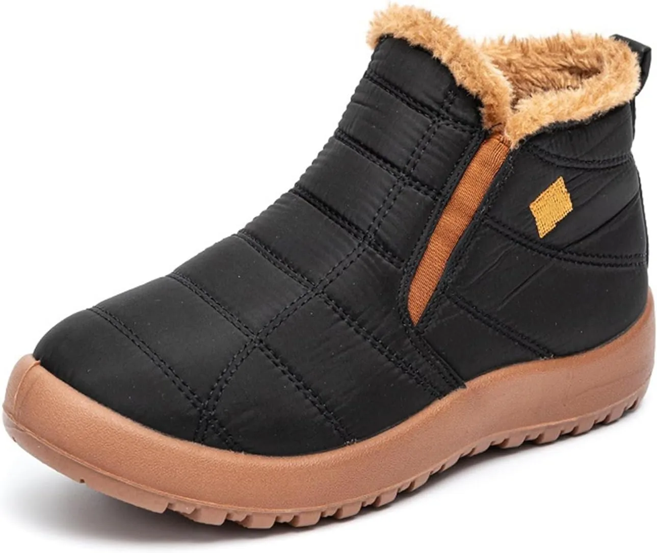 Lausiuoe Winter Boots For Women Waterproof Snow Non Slip Ankle Booties Ladies Warm Fur Lined Flat Sneakers Outdoor Shoes