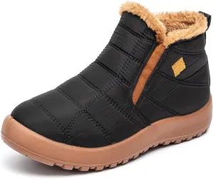 Lausiuoe Winter Boots For Women Waterproof Snow Non Slip Ankle Booties Ladies Warm Fur Lined Flat Sneakers Outdoor Shoes