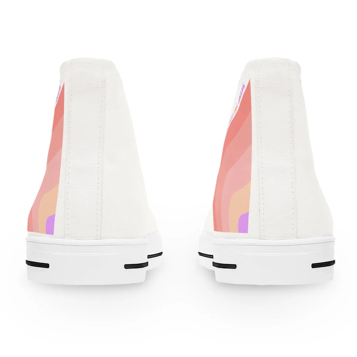 Positivity Theme Sneakers, Always Follow Your Dreams Retro Font Sneakers, Canvas Rainbow Chucks, Positivity High Tops