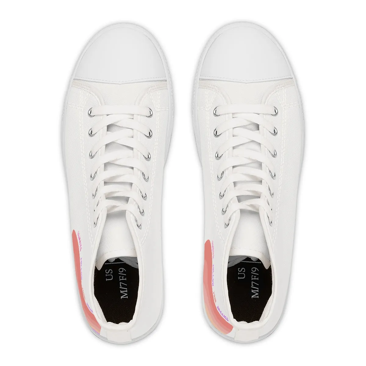 Positivity Theme Sneakers, Always Follow Your Dreams Retro Font Sneakers, Canvas Rainbow Chucks, Positivity High Tops