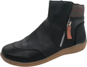 Snow Boots for Women Waterproof Leather Winter Boots Non Slip Fur Lined Booties Lightweight Slip on Ankle Boots Outdoor Sneakers Winter Shoes