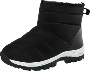 Snow Boots for Women Waterproof Winter Boots Non Slip Fuzzy Fur Booties Casual Slip on Ankle Boots Outdoor Sneakers Winter Shoes