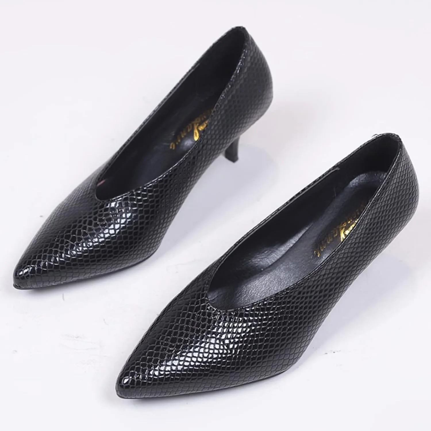 Solid Work High Heels Pointed Women Shoes Toe Color Leisure Shoes Slipon Shoes Women's Pumps Ladies Shoe Heels