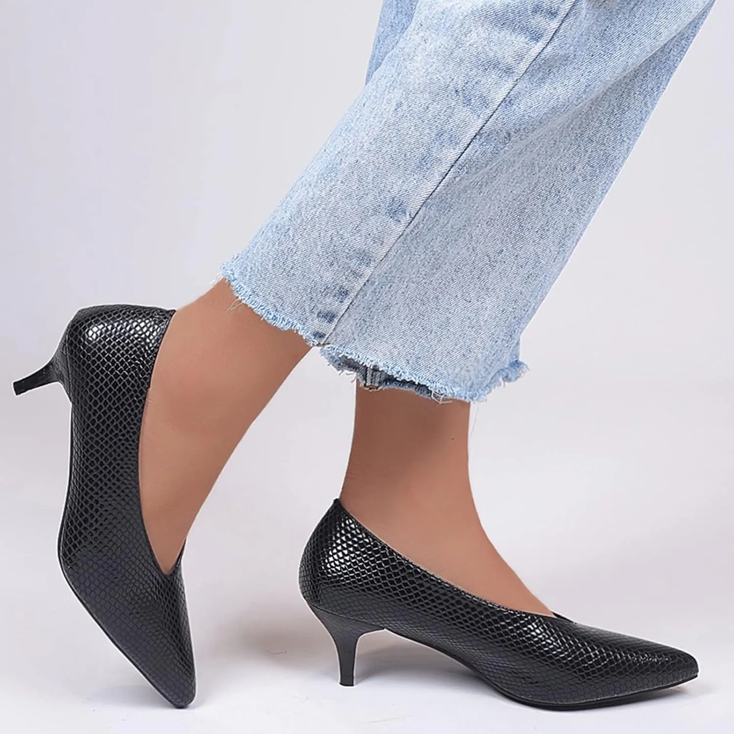 Solid Work High Heels Pointed Women Shoes Toe Color Leisure Shoes Slipon Shoes Women's Pumps Ladies Shoe Heels