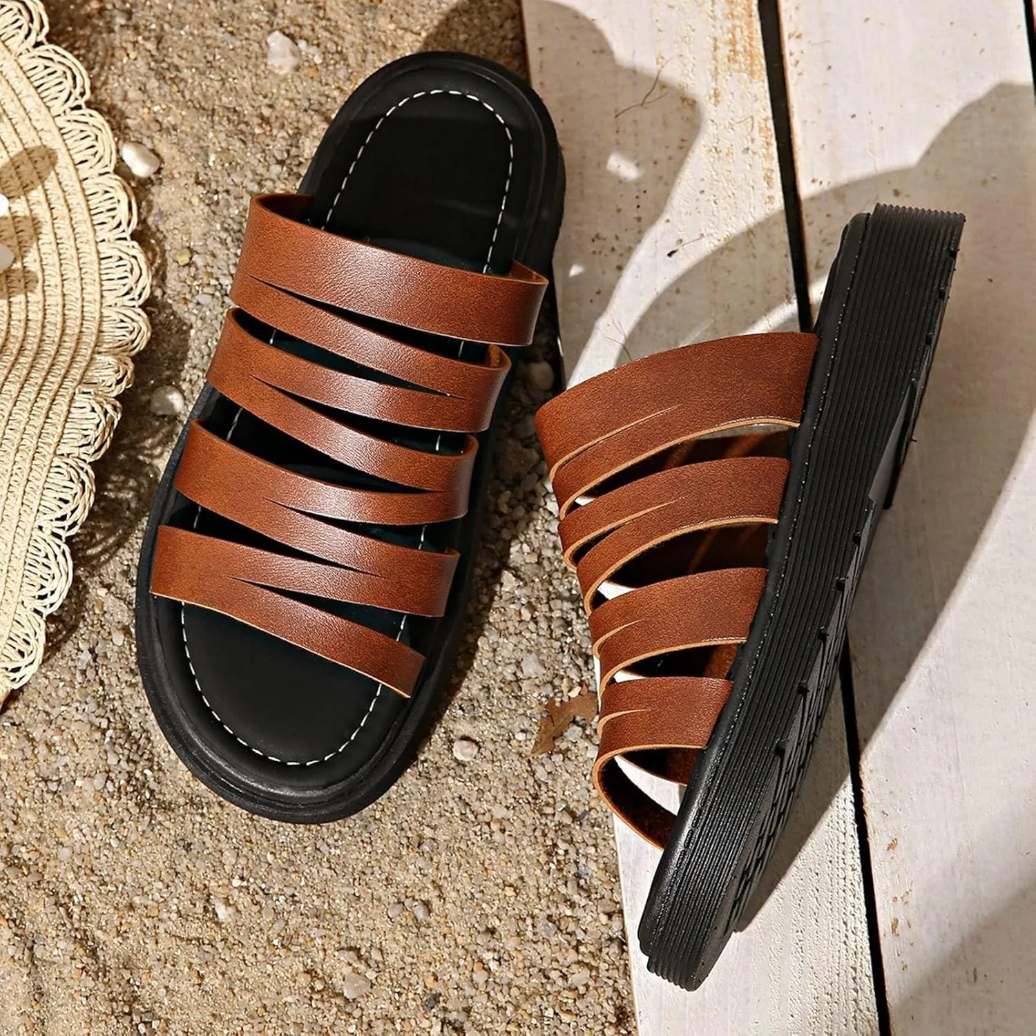Trendy Women's Open Toe Sandals Comfortable Mid Heel Footwear For Spring Summer Casual Outfits With Jeans And T Shirts