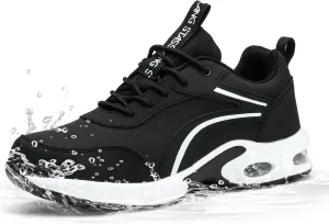 Waterproof Steel Toe Shoes for Women Non-Slip Puncture-Proof Work Safety Shoes Sneakers Comfortable Lightweight Fashion Footwear for Construction Industrial Shoes