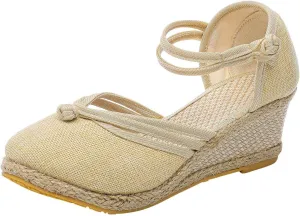 Wedge Sandal for Women Ankle Strap Flatform Arch Support Fish Mouth Toe Shoes Platform Espadrilles Comfort Waterproof